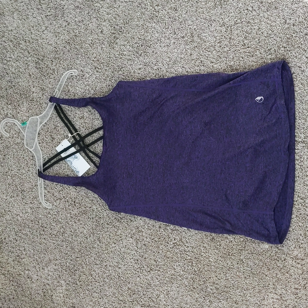 Icyzone purple & black workout top